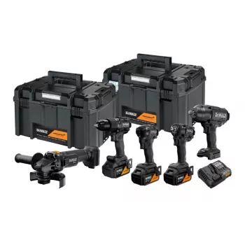 DEWALT 18V XR Cordless Combo Kit: Hammer Drill Driver, Impact Driver, Angle Grinder, Circular Saw, Work Light, 3x5.0Ah Batteries