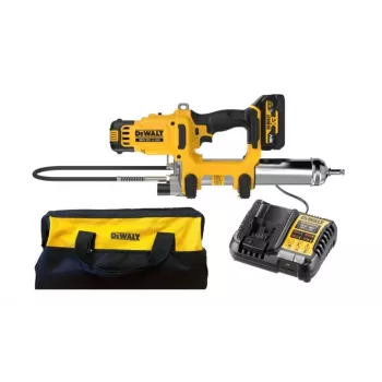 DEWALT DCGG581P1G 18V XR Cordless Grease Gun Kit 2-Speed 1x5.0Ah Battery Charger Bag