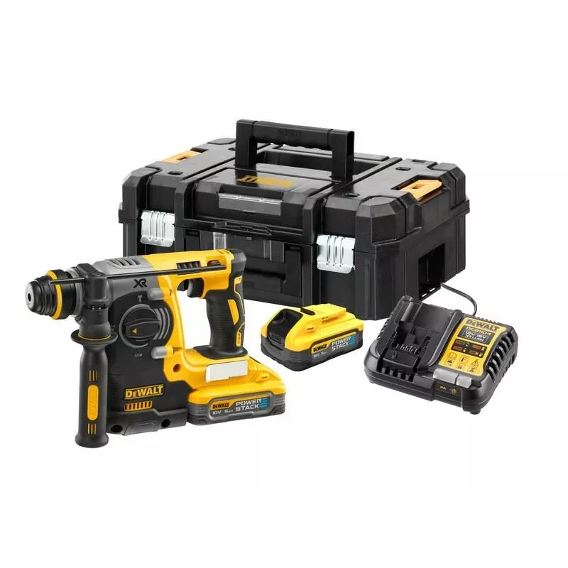 DEWALT DCH273H2T-QW 18V XR Brushless SDS-Plus Rotary Hammer with 2x 5.0Ah Batteries, Charger & TSTAK Kitbox