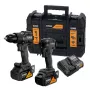 DEWALT DCK2222MM2T-QW 18V XR Brushless Twin Pack Combi Drill & Impact Driver Kit with 2x4.0Ah Batteries, Charger, TSTAK II Case