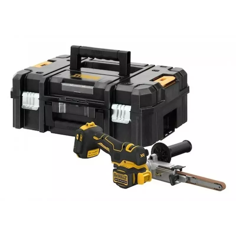 DEWALT DCM200NT-XJ 18V XR Cordless Belt Sander, 75x457 mm, Brushless Motor, Variable Speed, Black/Yellow