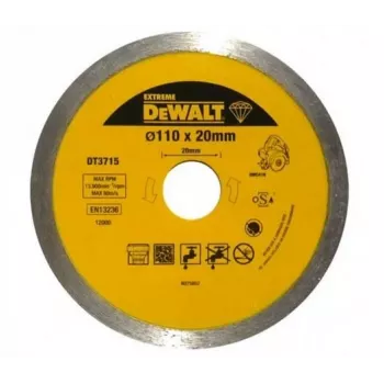 DEWALT DT3715-QZ 115 mm Cutting Disc for Metal and Stainless Steel, 1.0 mm Thin, 22.23 mm Bore, 80 m/s, 13300 RPM, Type 41 Flat, Aluminium Oxide, Fibreglass Reinforced, EN 12413, 1 Piece