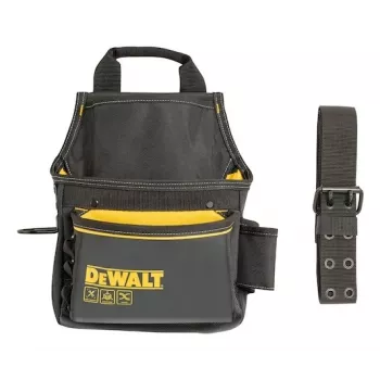 DEWALT DWST40101-1 Heavy-Duty Tarpaulin Tool Storage Case, Black/Yellow, Water-Resistant, Wide Mouth, Reinforced Base