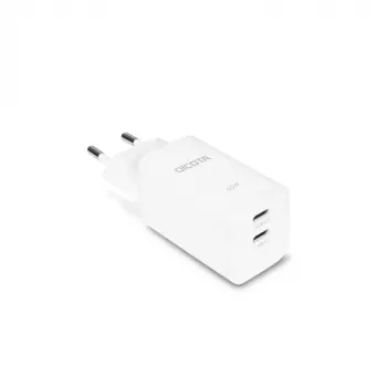 DICOTA 2-Port GaN Wall Charger 45W, Dual USB-C, White