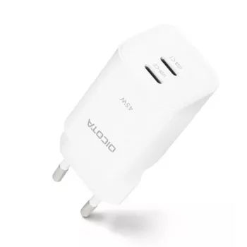 Dicota 2-Port GaN Wall Charger 65W UK White