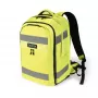 DICOTA Backpack HI-VIS 32-38 Litre, Black with Neon Yellow Accents, Recycled PET, Water-Repellent, 15.6 inch Laptop Compartment