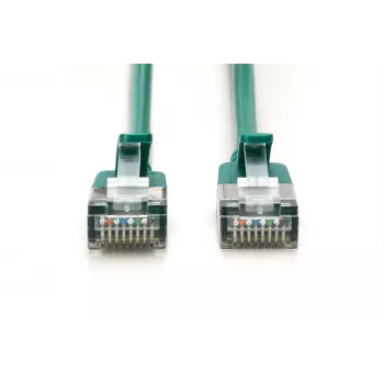 DIGITUS CAT 6A F/FTP Slim Patch Cable, 1m, Green, 10-Pack