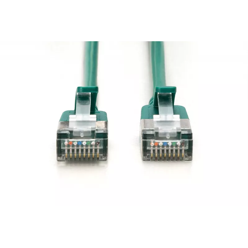 DIGITUS CAT 6A F/FTP Slim Patch Cable, 1m, Green, 10-Pack