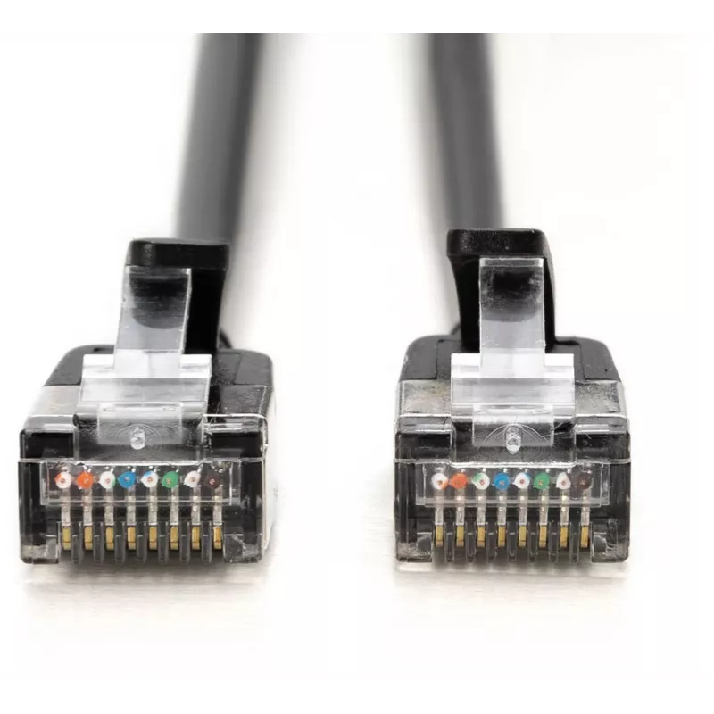DIGITUS CAT 6A F-FTP Slim Patch Cable, 2 m, Black, 10-Pack
