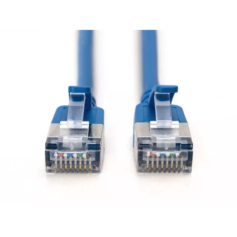 DIGITUS CAT 6A F/FTP Slim Patch Cable, 2 m, Blue, 10-Pack