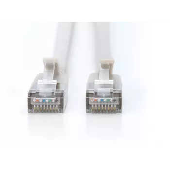 DIGITUS CAT 6A F/FTP Slim Patch Cable, 2 m, Grey, 10-Pack, LSZH, 10GBase-T, 500 MHz, RJ45