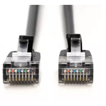 DIGITUS CAT 6A F/FTP Slim Patch Cable, 3 m, Black, 10-Pack, LSZH, 10 Gbps, 500 MHz, PoE++