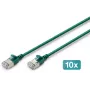 DIGITUS CAT 6A F-FTP Slim Patch Cable, 3 m, Green, 10-Pack, LSZH, 10GBase-T