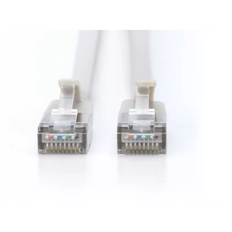 DIGITUS CAT 6A F-FTP Slim Patch Cable, 3 m, Grey, 10-Pack, LSZH, 10GBase-T, 500 MHz, RJ45, PoE+