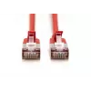 DIGITUS CAT 6A F-FTP Slim Patch Cable, 3 m, Red, 10-Pack, LSZH, 10 Gbps, 500 MHz