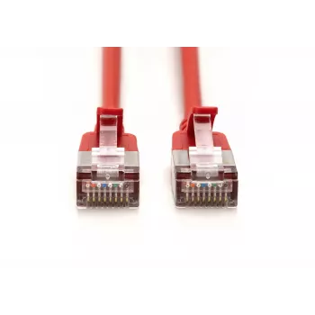DIGITUS CAT 6A F-FTP Slim Patch Cable, 5 m, Red, 10 Pack