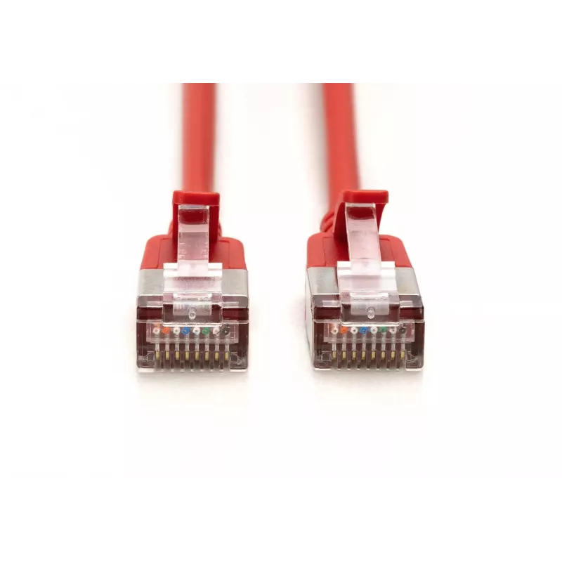 DIGITUS CAT 6A F-FTP Slim Patch Cable, 5 m, Red, 10 Pack