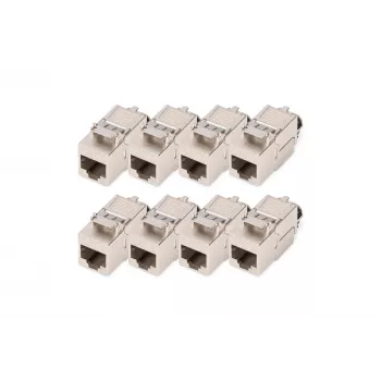 DIGITUS CAT 8.1 Keystone Module, Shielded, Tool-Free Termination - 8 pcs.