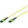 DIGITUS Fiber Optic Patch Cable MPO to MPO, OS2 Singlemode 9/125 µm, 12 Fibers, 5 m, LSZH, Yellow DK-2966-05