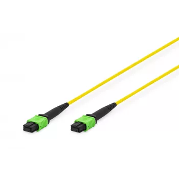 DIGITUS Fiber Optic Patch Cable MPO to MPO, OS2 Singlemode 9/125 µm, 12 Fibers, 5 m, LSZH, Yellow DK-2966-05