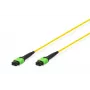 DIGITUS Fiber Optic Patch Cable MPO to MPO, OS2 Singlemode 9/125 µm, 12 Fibers, 5 m, LSZH, Yellow DK-2966-05