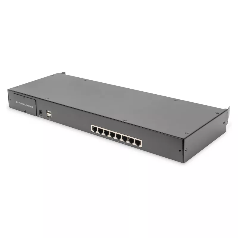 DIGITUS Modular Console 17 inch HD LCD, 8-Port CAT5 KVM, German Keyboard