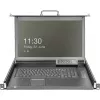 DIGITUS Modular HD LCD KVM Console with 17 inch TFT, 16-Port CAT 5 KVM Connection, Touchpad, German Keyboard Layout