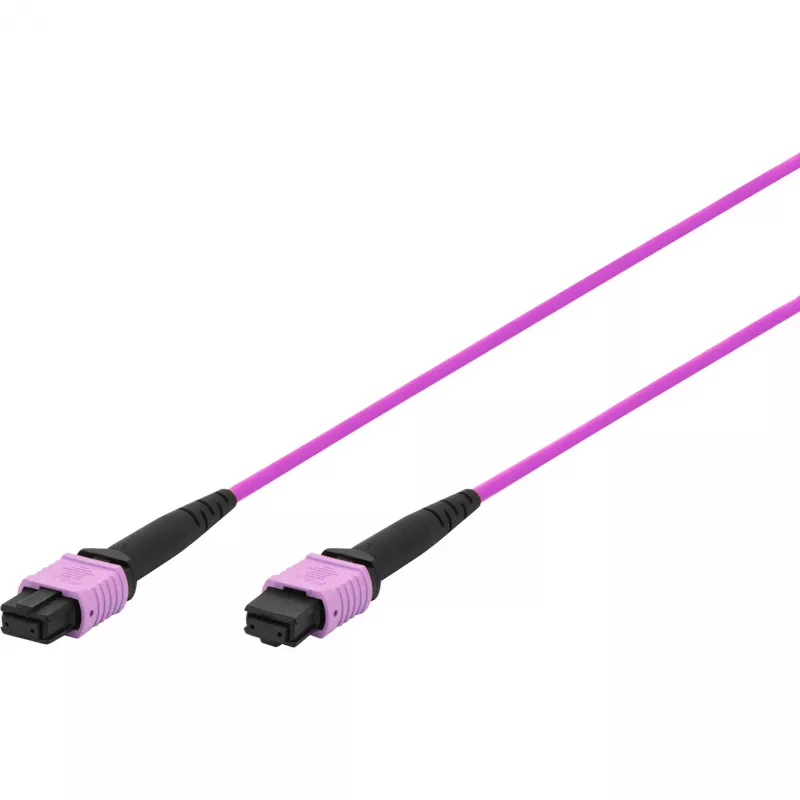 DIGITUS OM4 MPO to MPO 12-Fiber Patch Cable, 2m, Method A, Violet DK-2566-02/4
