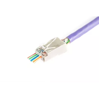 DIGITUS RJ45 (8P8C) Through-Hole Plug, Cat.6, Shielded, AWG 26-24, Pack of 100