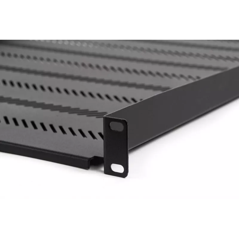 DIGITUS TN-19-550-1U-BK 19 inch Fixed Rack Shelf, 1U, 550 mm Deep, 25 kg Load, Black