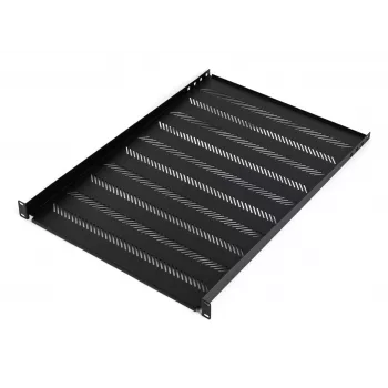 DIGITUS TN-19-550-1U-BK 19 inch Fixed Rack Shelf, 1U, 550 mm Deep, 25 kg Load, Black