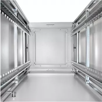 DIGITUS Unique Series 42U Network Enclosure 600x600mm Light Grey, Lockable Glass Front Door, Steel Rear Door, Removable Side Panels, 19-Inch Rack Cabinet
