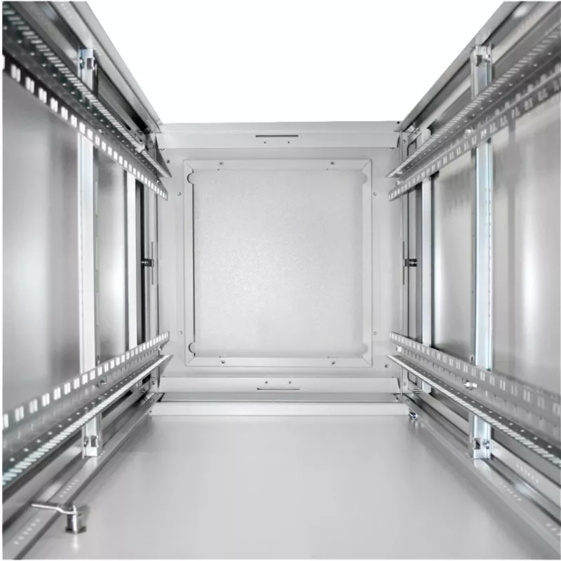 DIGITUS Unique Series 42U Network Enclosure 600x600mm Light Grey, Lockable Glass Front Door, Steel Rear Door, Removable Side Panels, 19-Inch Rack Cabinet
