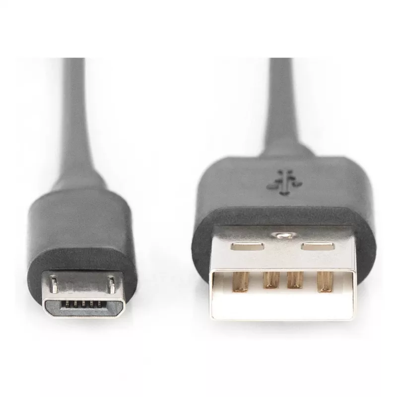 DIGITUS USB 2.0 Cable Type A - Micro B Male/Male 1.8m Black