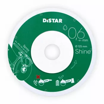 DISTAR SHINE Diamond Blade 125 x 0.6 x 22.23mm Continuous Rim for Ceramic and Porcelain Tiles