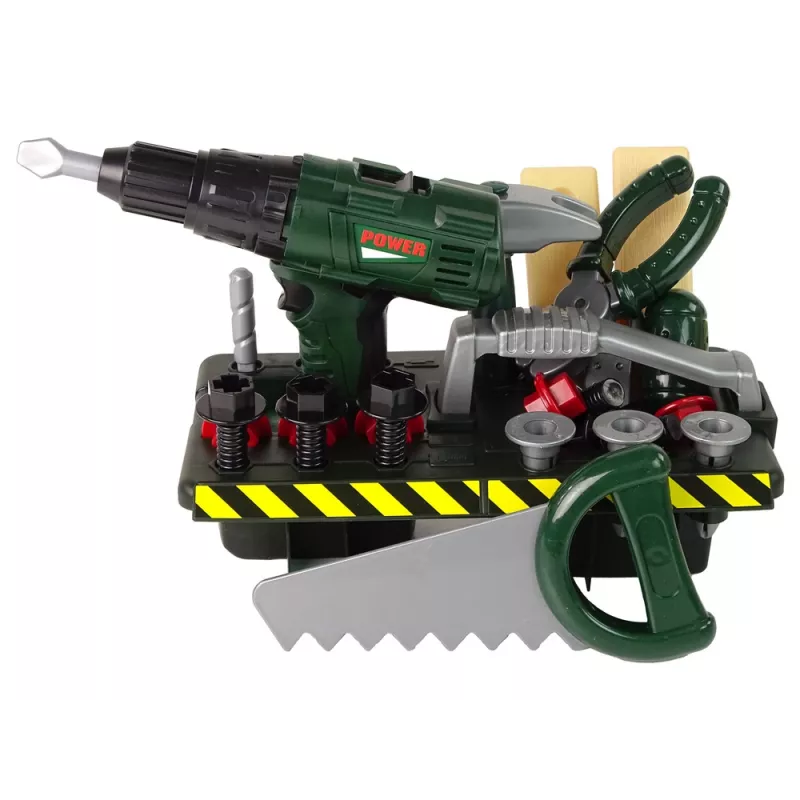 DIY Kit Organizer Battery Operated Screwdriver Green 13473 Lean Toys