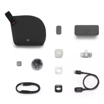 DJI Mic Mini 2S Wireless Microphone System (1 Transmitter + 1 Mobile Receiver + Charging Case)