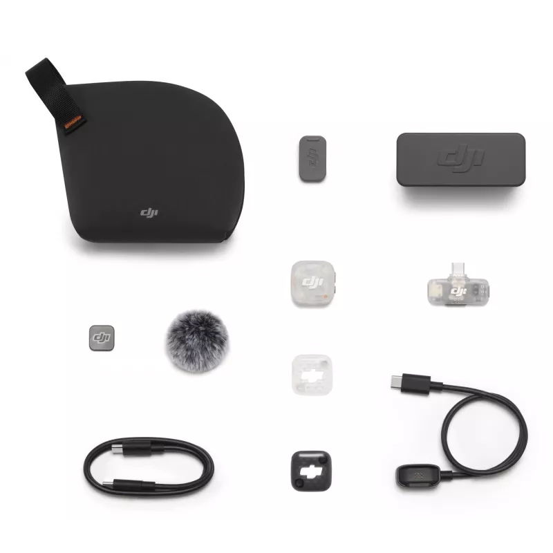 DJI Mic Mini 2S Wireless Microphone System (1 Transmitter + 1 Mobile Receiver + Charging Case)