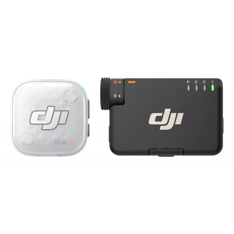 DJI Mic Mini 2S Wireless Microphone System (1 TX + 1 RX) - 2.4GHz Digital, 32-bit Float Recording, 250m Range, OLED Touchscreen, Magnetic Clip, for Cameras & Smartphones
