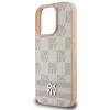 DKNY Checkered Pattern & Printed Stripes iPhone 16 Pro Case - Pink