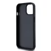 DKNY Leather Checkered Mono Pattern & Printed Stripes Case for iPhone 15/14/13 - Black