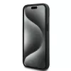 DKNY Leather Checkered Mono Pattern & Printed Stripes Case for iPhone 15/14/13 - Black