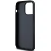 DKNY Leather Mono Stripe & Metal Logo Case for Apple iPhone 14 Pro - Black