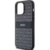 DKNY Leather Mono Stripe & Metal Logo Case for Apple iPhone 14 Pro - Black