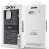 DKNY Leather Mono Stripe & Metal Logo Case for iPhone 14 Pro Max - Black