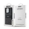 DKNY Leather Mono Stripe & Metal Logo Case for iPhone 15 Pro - Black