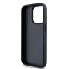 DKNY Leather Mono Stripe & Metal Logo Case for iPhone 15 Pro - Black