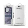 DKNY Leather Mono Stripe & Metal Logo Case for iPhone 15 Pro - Blue