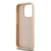 DKNY Leather Mono Stripe & Metal Logo Case for iPhone 15 Pro - Pink