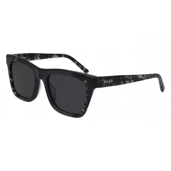 DKNY Women's Square Sunglasses DK529S-001 - Black Frame, Grey Lens, 53mm